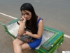 Sheree sitting outside