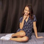Cute amateur Pinay strikes a sexy pose on set at porn video