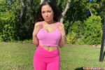 Shapely Pinay wearing tight shorts and top shows off her thick body